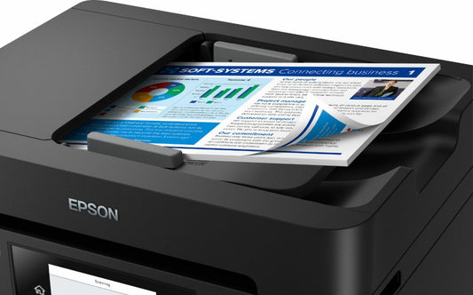 Impresora EPSON WorkForce 4830-DWF / Multifuncional a Color con Wi-Fi, Escáner, ADF, Doble Bandeja y Sistema de Tinta