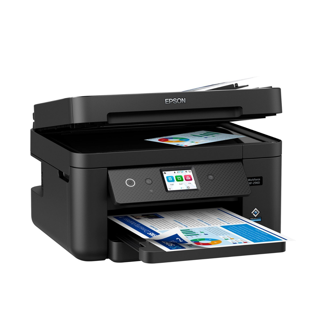 Impresora EPSON WorkForce 2960-DWF / Multifuncional a Color con Wi-Fi, Escáner, ADF y Sistema de Tinta