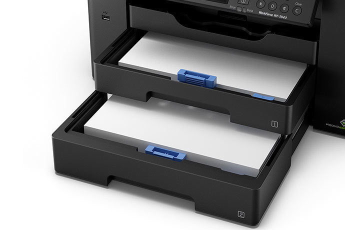 Impresora EPSON WorkForce 7840-DTWF / Multifuncional Tabloide a Color con Wi-Fi, Escáner, ADF, Doble Bandeja y Sistema de Tinta
