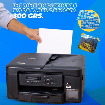 Impresora BROTHER DCP-T730DW / Multifuncional a Color con Wi-Fi, Escáner, ADF y Sistema de Tinta