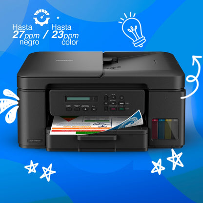 Impresora BROTHER DCP-T730DW / Multifuncional a Color con Wi-Fi, Escáner, ADF y Sistema de Tinta