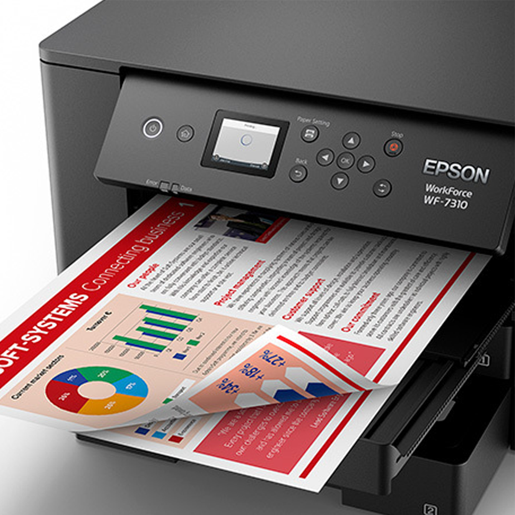 Impresora EPSON WorkForce 7310-DTWF / Monofuncional Tabloide a Color con Wi-Fi, ADF y Sistema de Tinta