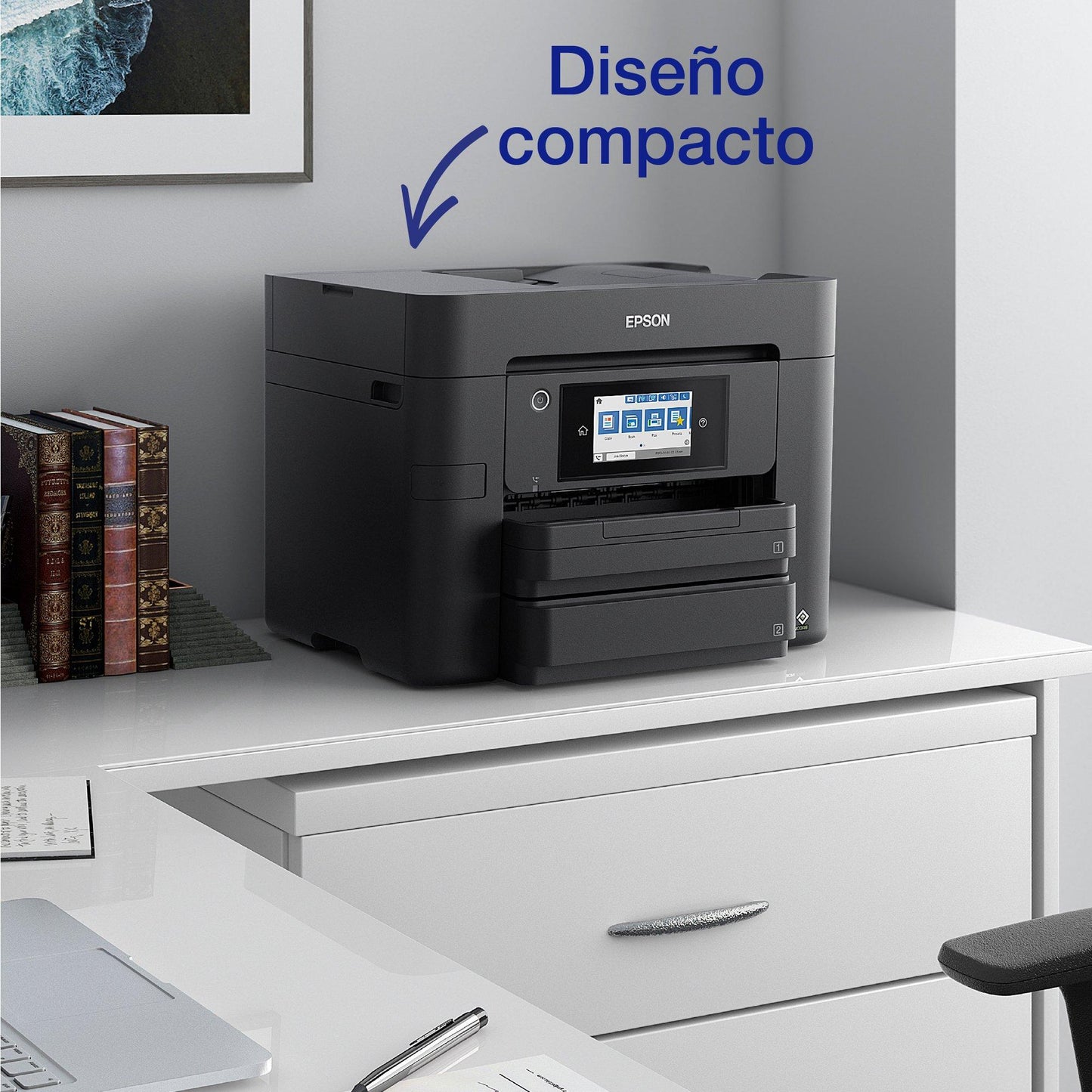 Impresora EPSON WorkForce 4830-DWF / Multifuncional a Color con Wi-Fi, Escáner, ADF, Doble Bandeja y Sistema de Tinta