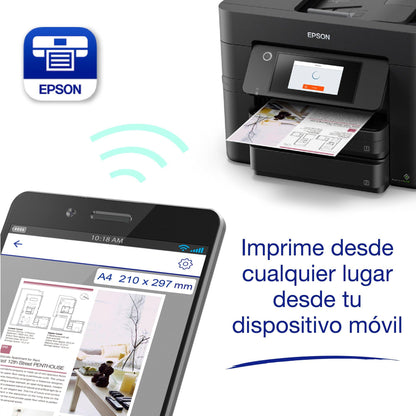 Impresora EPSON WorkForce 4830-DWF / Multifuncional a Color con Wi-Fi, Escáner, ADF, Doble Bandeja y Sistema de Tinta