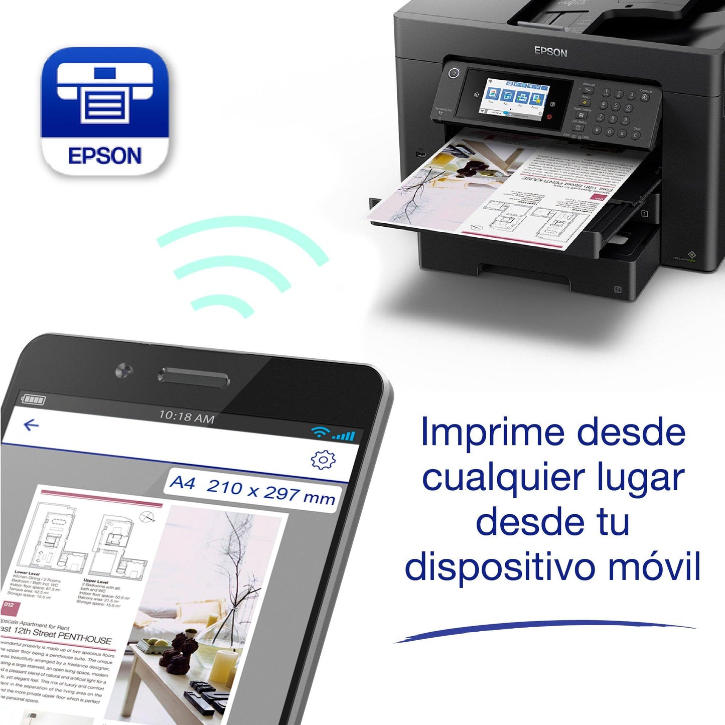 Impresora EPSON WorkForce 7840-DTWF / Multifuncional Tabloide a Color con Wi-Fi, Escáner, ADF, Doble Bandeja y Sistema de Tinta